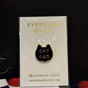 Black & Gold Cat Dad Pin